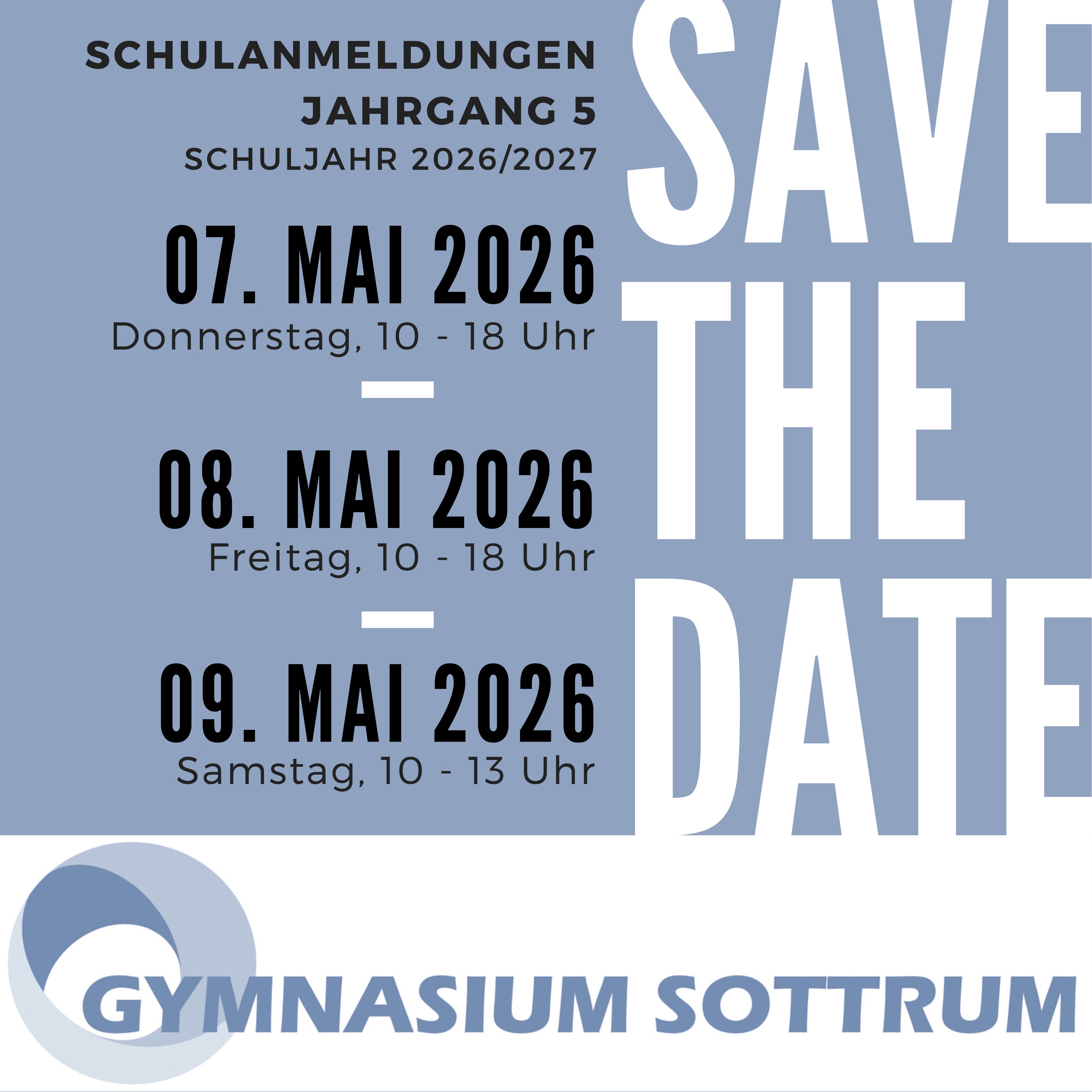 Gym Schulanmeldungen Save the Date